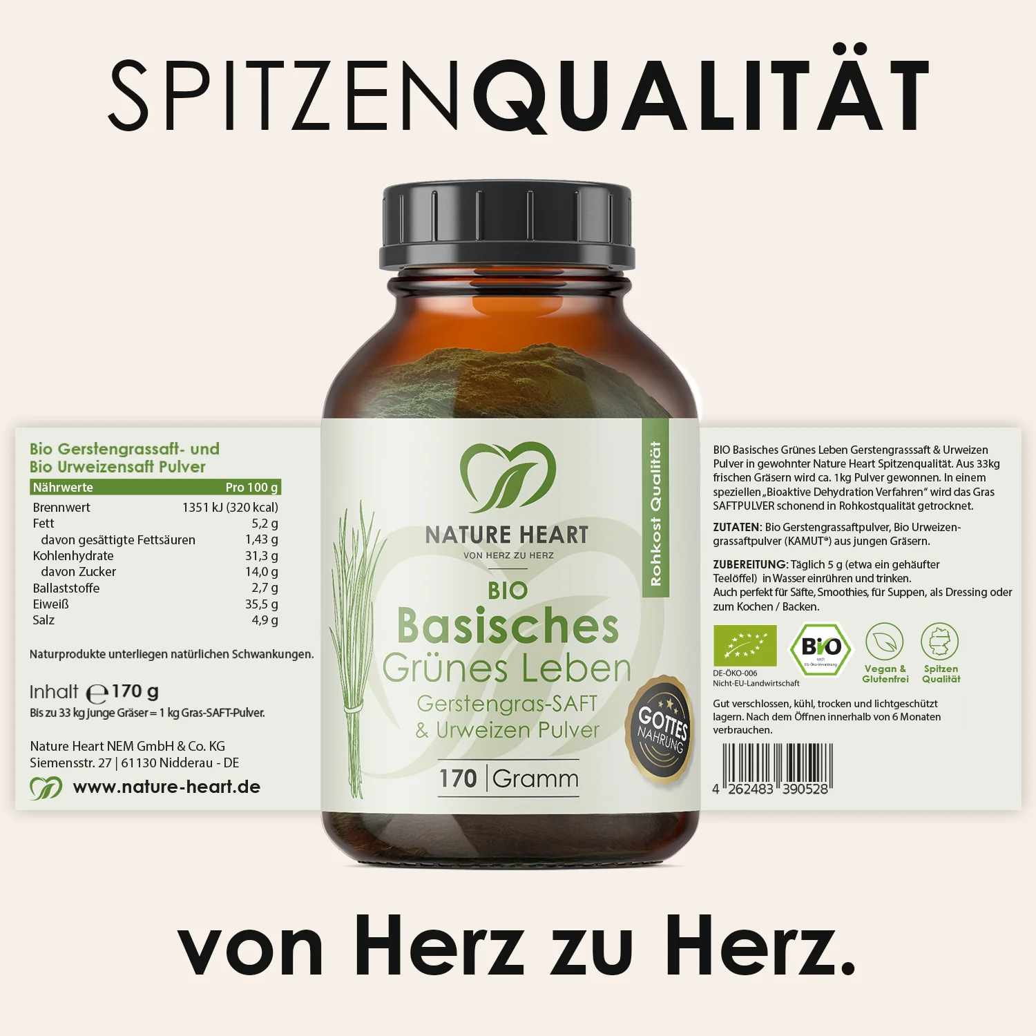 BIO Basisches Grünes Leben - Gerstengrassaft Pulver - Image 4