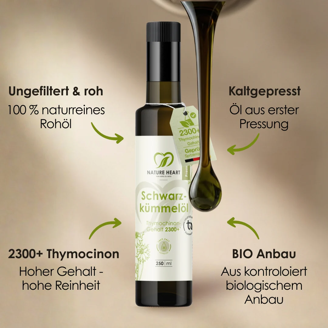BIO Schwarzkümmelöl 2300+ Thymochinon ungefiltert 250 ml - Image 3