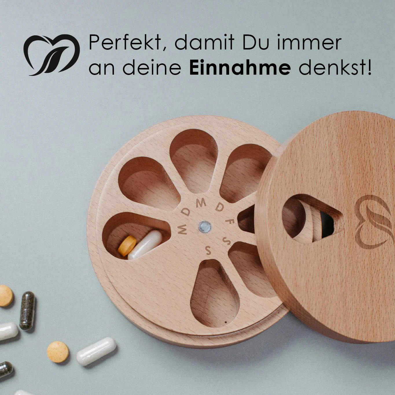 Tabletten Kapsel - Holz Dosierbox - Image 3